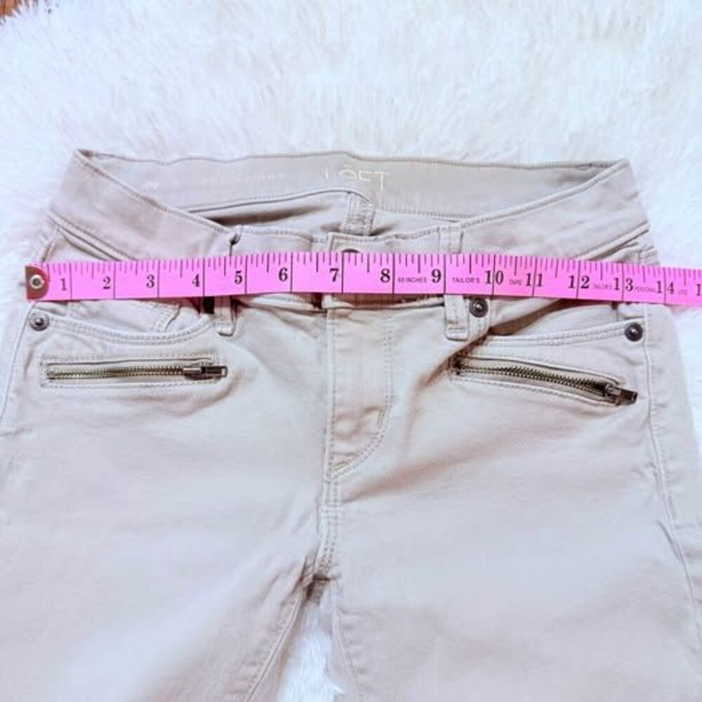LOFT Beige Skinny Jeans Neutral Stretch Denim Size 00 - Picture 7 of 10